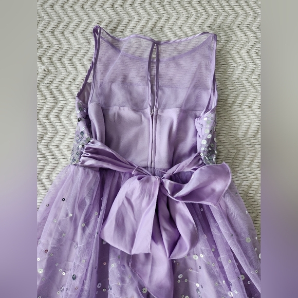 Crystal Doll Sequin Sparkling Purple Kids Dress Girls Size 14 - Picture 5 of 7